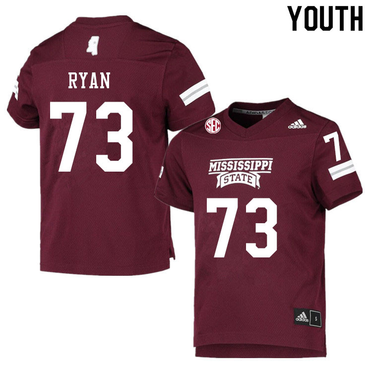 Youth #73 Max Ryan Mississippi State Bulldogs College Football Jerseys Sale-Maroon